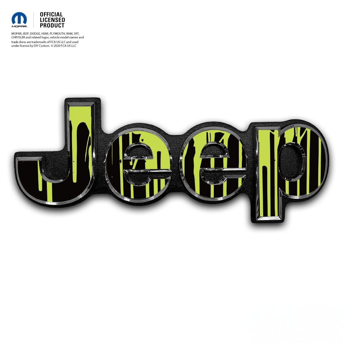 Jeep Emblem Overlay Decals - Dripping Lime Green - Tiny Wrapz