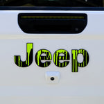 Jeep Emblem Overlay Decals - Dripping Lime Green - Tiny Wrapz