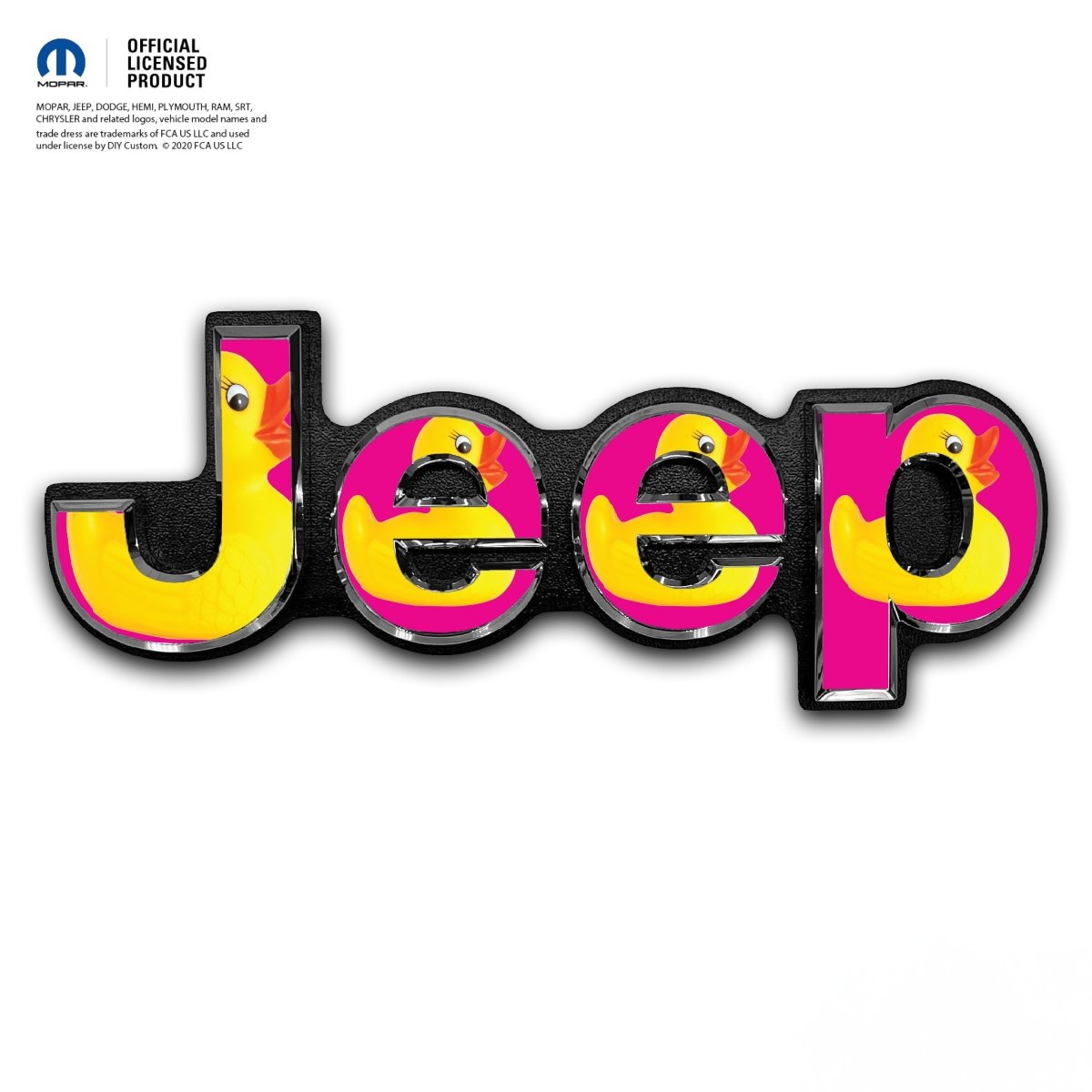 Jeep Emblem Overlay Decals - Ducks On Pink - Tiny Wrapz