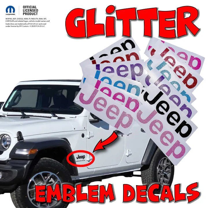 Jeep Emblem Overlay Decals Glitter - Tiny Wrapz