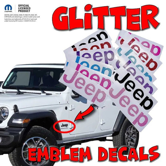 Jeep Emblem Overlay Decals Glitter - Tiny Wrapz