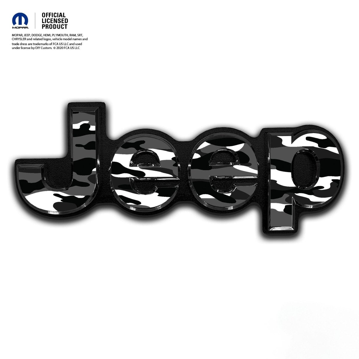 Jeep Emblem Overlay Decals - Grayscale Camo - Tiny Wrapz