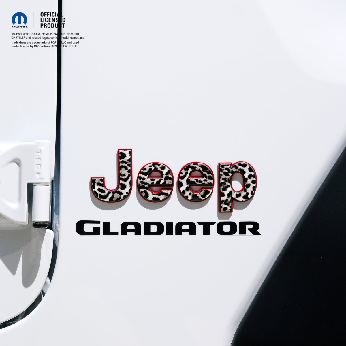 Jeep Emblem Overlay Decals - Grayscale Leopard Print - Tiny Wrapz