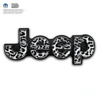 Jeep Emblem Overlay Decals - Grayscale Leopard Print - Tiny Wrapz