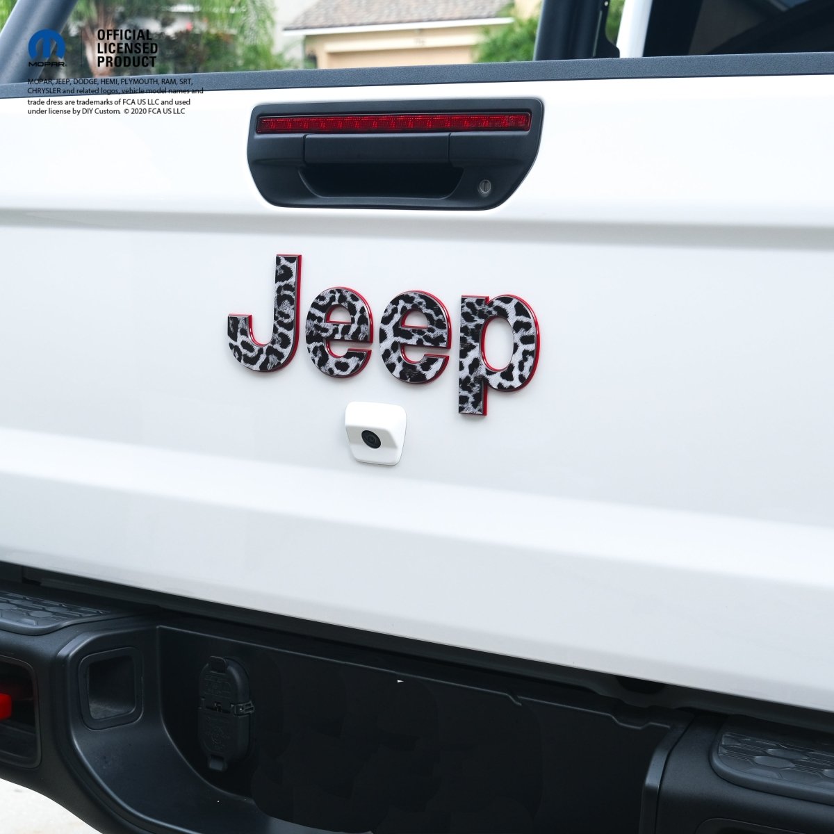 Jeep Emblem Overlay Decals - Grayscale Leopard Print - Tiny Wrapz