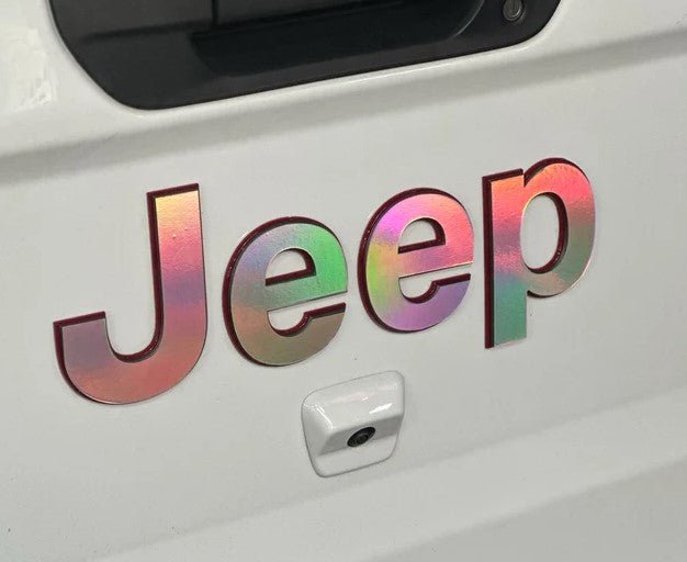 Jeep Emblem Overlay Decals - Holographic Vinyl - Tiny Wrapz
