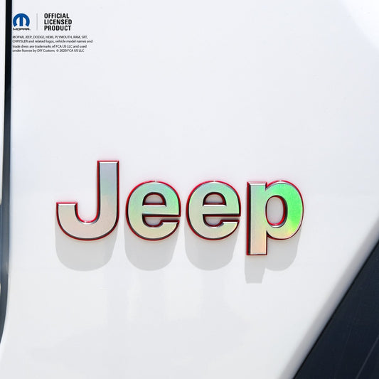 Jeep Emblem Overlay Decals - Holographic Vinyl - Tiny Wrapz