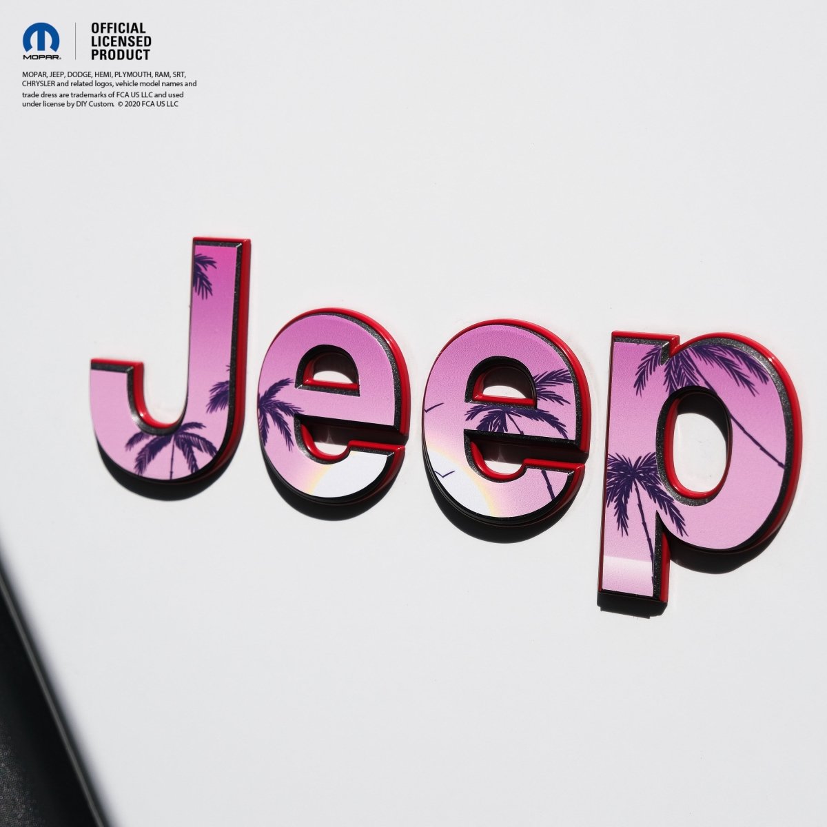 Jeep Emblem Overlay Decals - Pink Sunrise - Tiny Wrapz