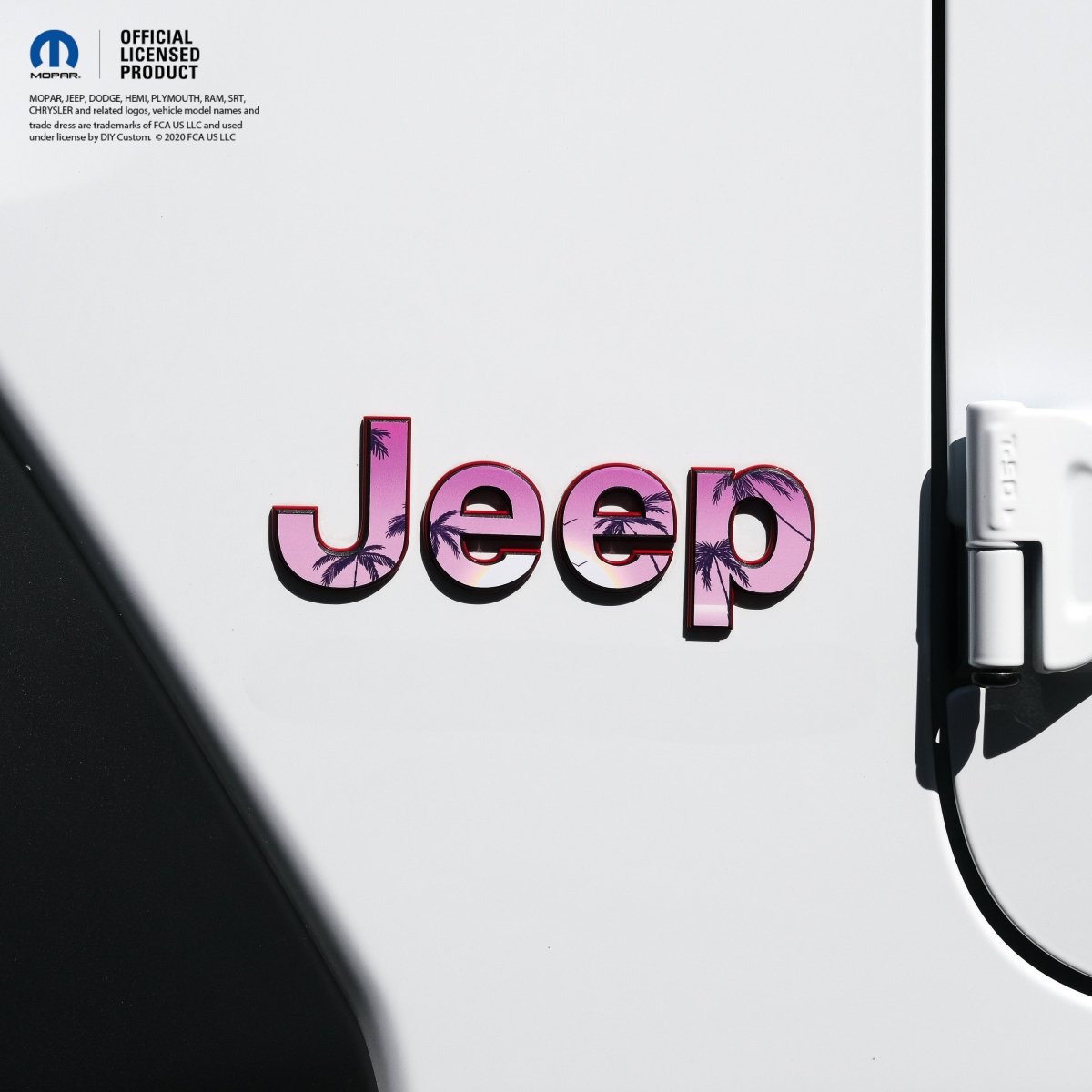 Jeep Emblem Overlay Decals - Pink Sunrise - Tiny Wrapz