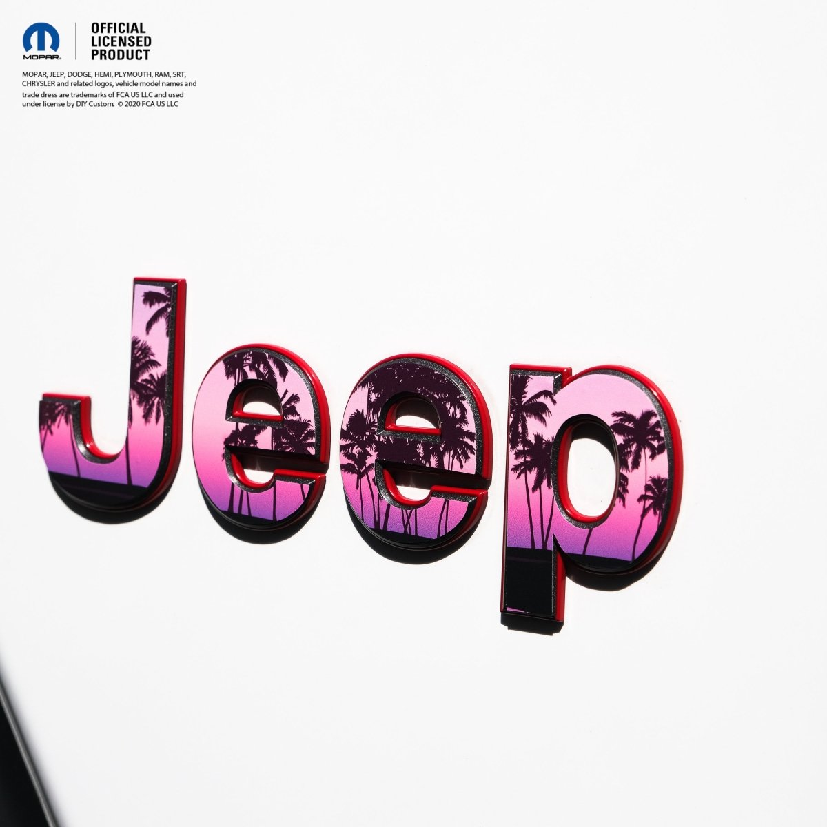 Jeep Emblem Overlay Decals - Pink Sunset - Tiny Wrapz