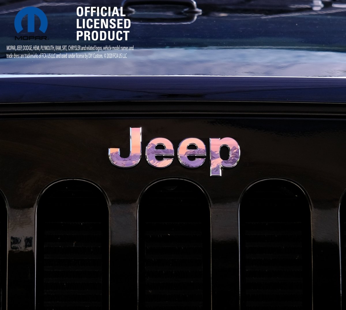 Jeep Emblem Overlay Decals - Purple Mountains - Tiny Wrapz
