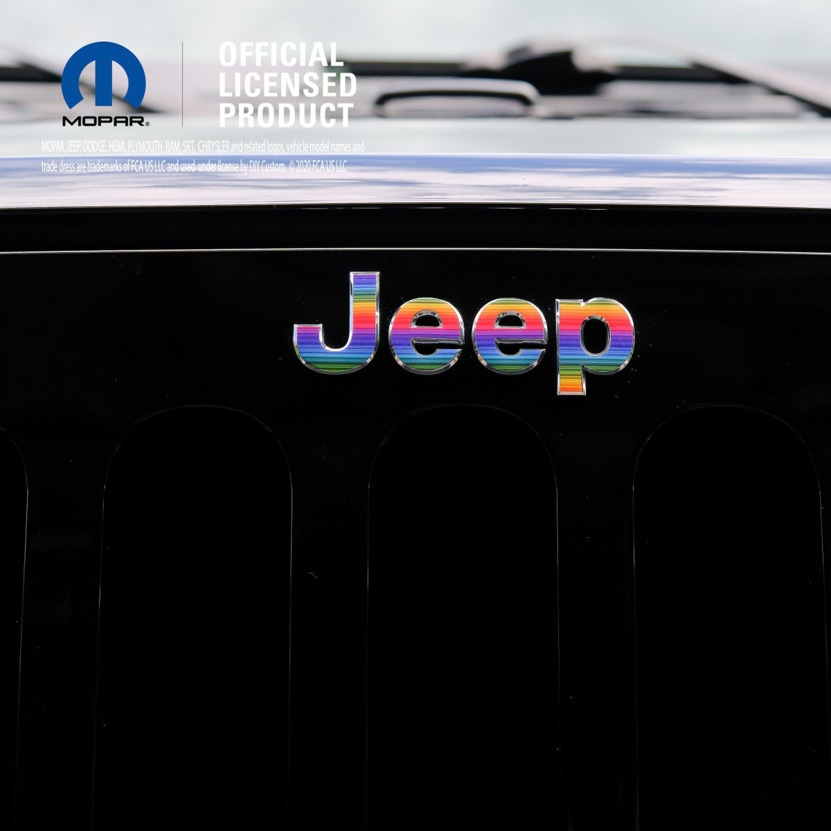 Jeep Emblem Overlay Decals - Rainbow - Tiny Wrapz