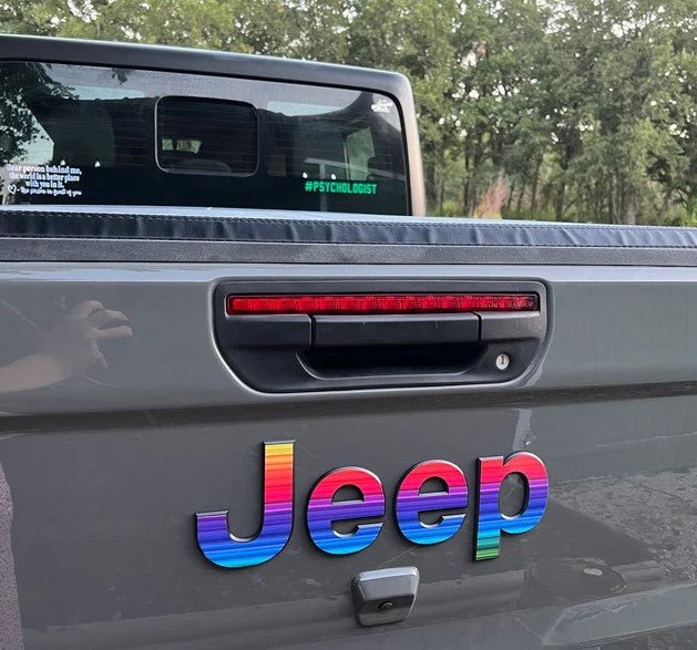 Jeep Emblem Overlay Decals - Rainbow - Tiny Wrapz