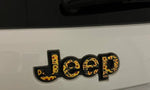 Jeep Emblem Overlay Decals - Sunflowers on Black - Tiny Wrapz