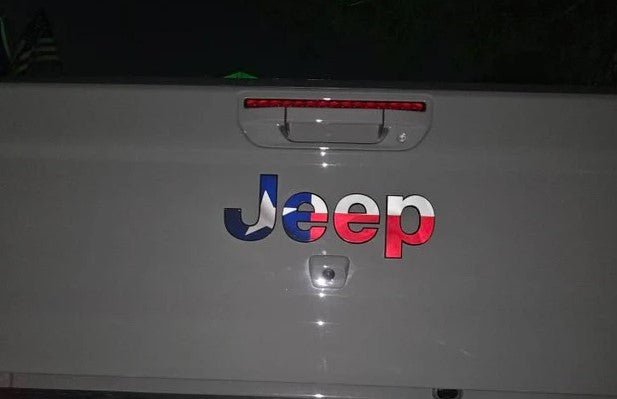 Jeep Emblem Overlay Decals - Texas Flag - Tiny Wrapz