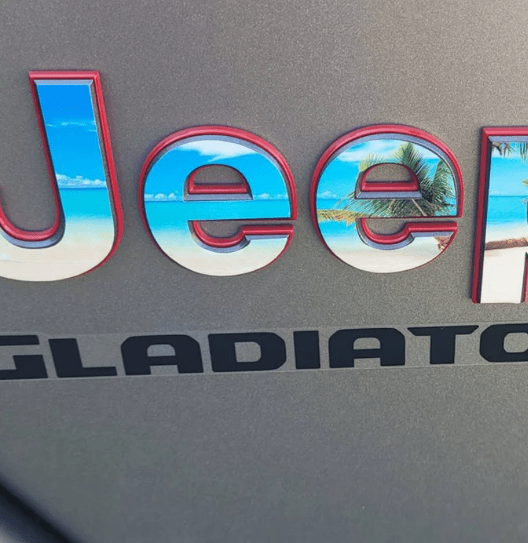 Jeep Emblem Overlay Decals - The Beach - Tiny Wrapz