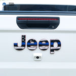 Jeep Emblem Overlay Decals - Thin Blue Line American Flag - Tiny Wrapz