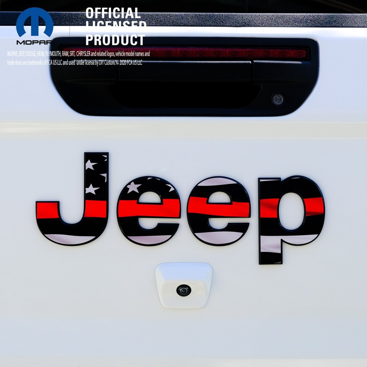 Jeep Emblem Overlay Decals - Thin Red Line American Flag - Tiny Wrapz