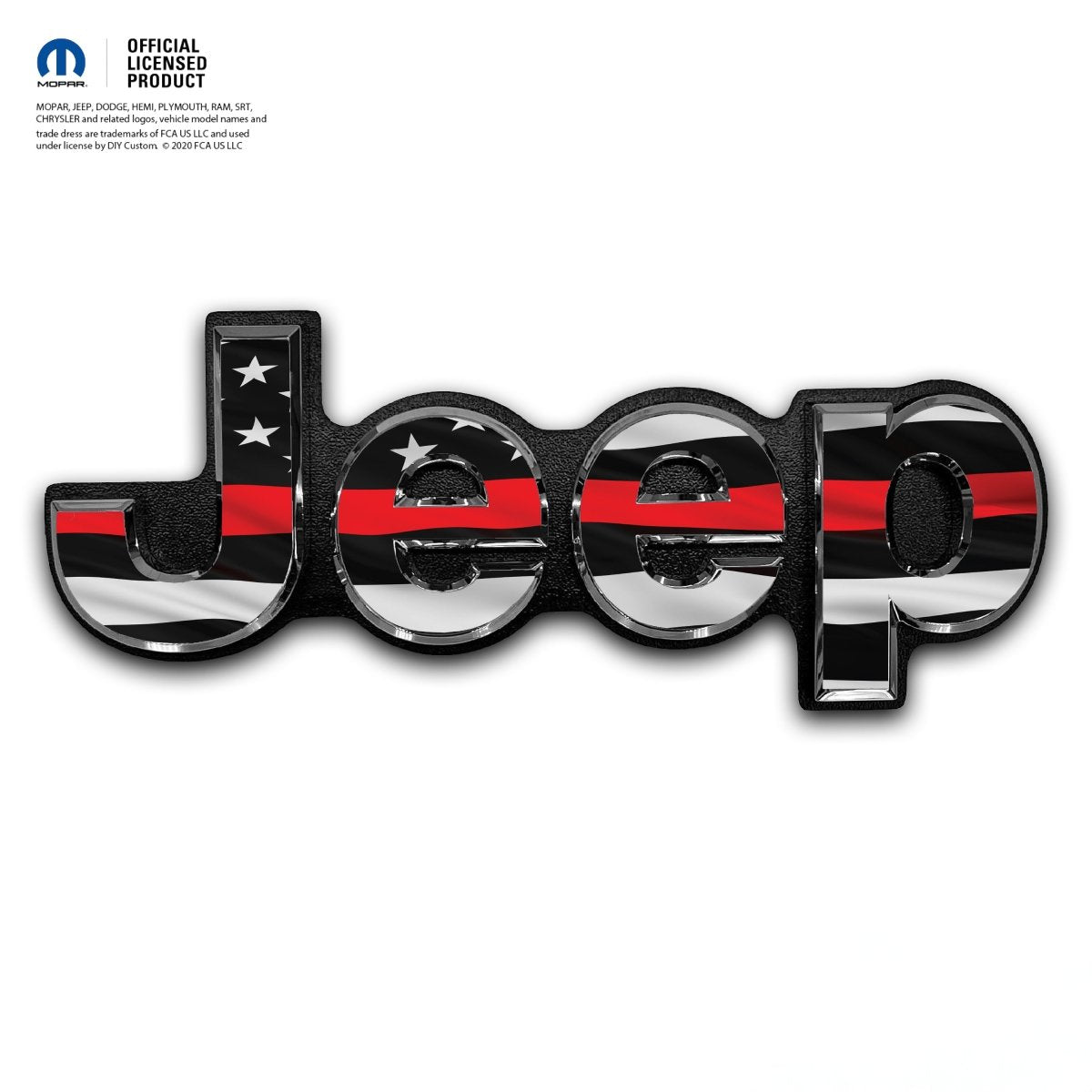 Jeep Emblem Overlay Decals - Thin Red Line American Flag - Tiny Wrapz