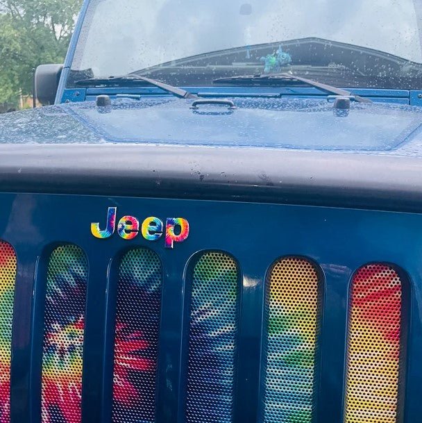 Jeep Emblem Overlay Decals - Tie Dye - Tiny Wrapz