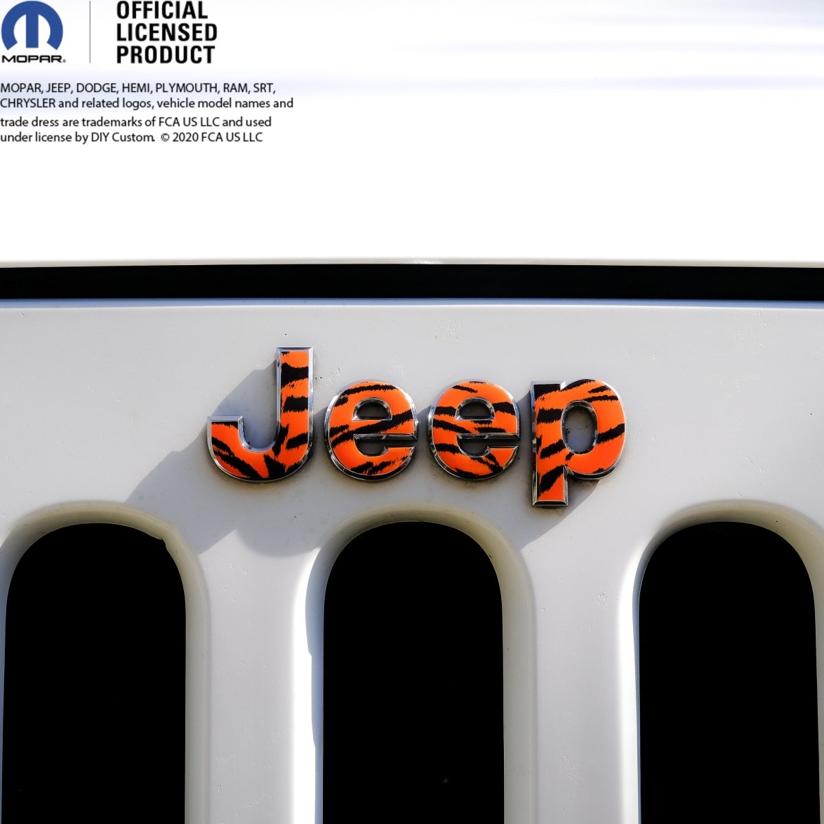 Jeep Emblem Overlay Decals - Tiger Print - Tiny Wrapz