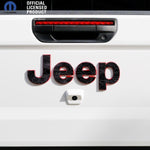 Jeep Emblem Overlay Decals - Topographic Black White Gray - Tiny Wrapz