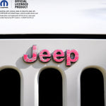 Jeep Emblem Overlay Decals - Topographic Pink with Gray - Tiny Wrapz