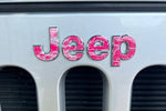 Jeep Emblem Overlay Decals - Topographic Pink with Gray - Tiny Wrapz
