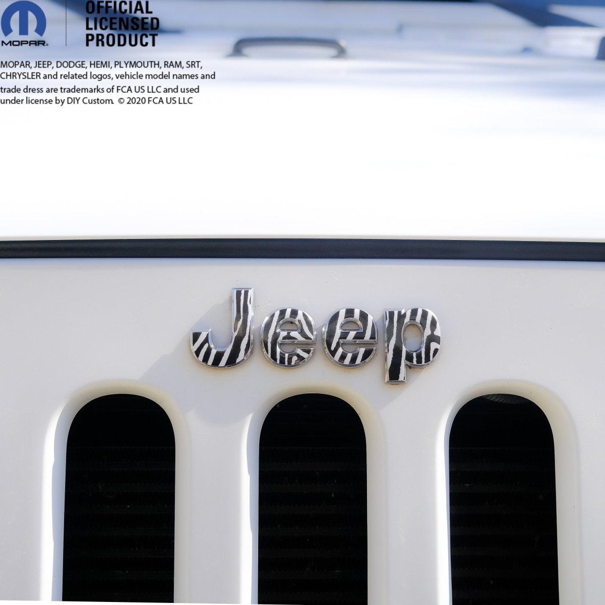 Jeep Emblem Overlay Decals - Zebra - Tiny Wrapz