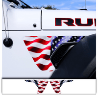 Jeep Fender Vent Decals Pair "American Flag" Fits 2018 - 2026 Wrangler JL & Gladiator - Tiny Wrapz