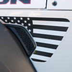 Jeep Fender Vent Decals Pair "Black and White American Flag" Fits 2018-2026 Wrangler JL & Gladiator - Tiny Wrapz