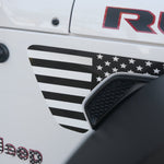 Jeep Fender Vent Decals Pair "Black and White American Flag" Fits 2018-2026 Wrangler JL & Gladiator - Tiny Wrapz