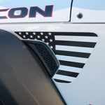 Jeep Fender Vent Decals Pair "Black and White American Flag" Fits 2018-2026 Wrangler JL & Gladiator - Tiny Wrapz