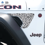 Jeep Fender Vent Decals Pair "Black and White Leopard" Fits 2018 - 2026 Wrangler JL & Gladiator - Tiny Wrapz