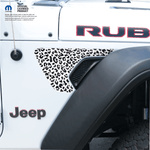Jeep Fender Vent Decals Pair "Black and White Leopard" Fits 2018 - 2026 Wrangler JL & Gladiator - Tiny Wrapz