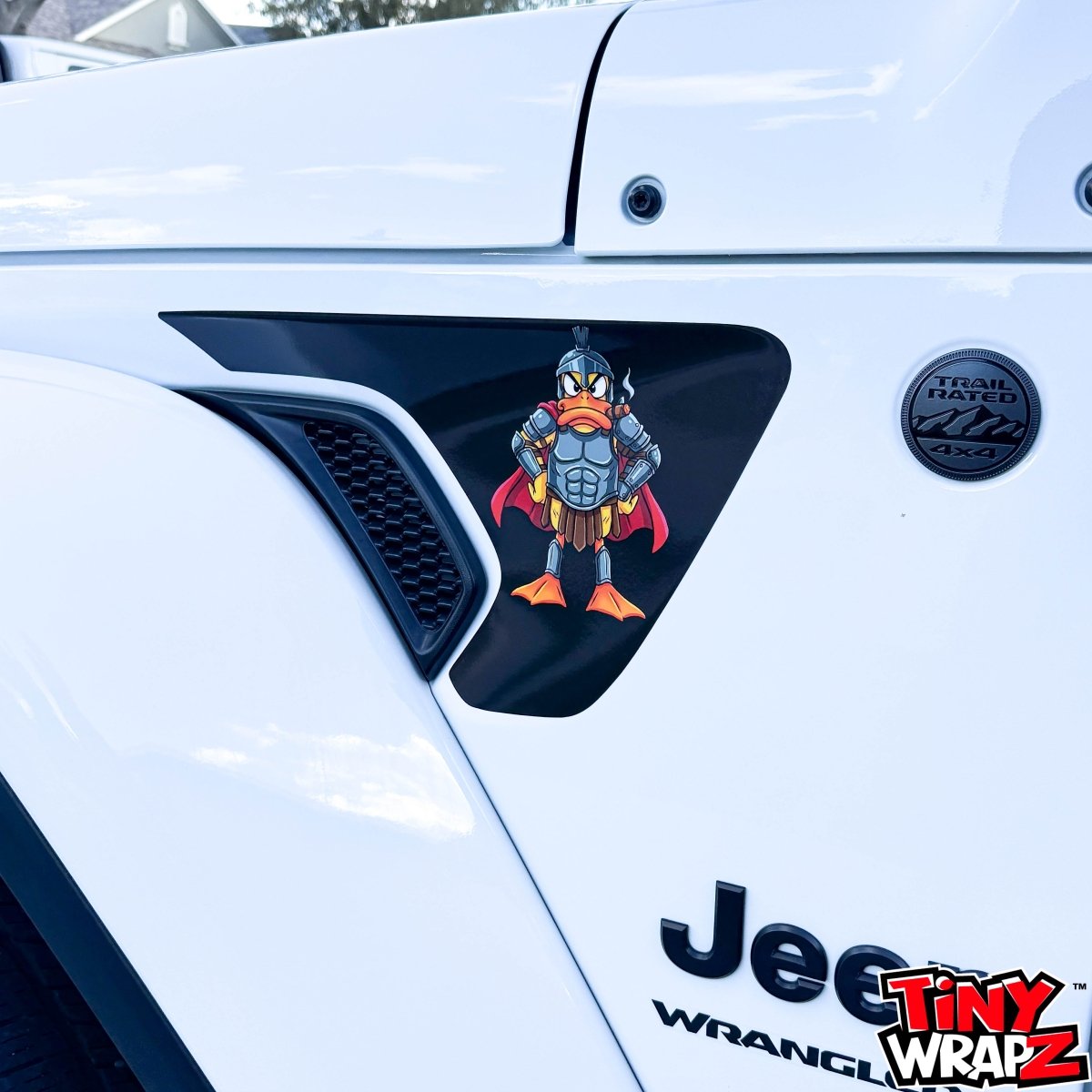 Jeep Fender Vent Decals Pair "Black Gladiator Duck " Fits 2018 - 2026 Wrangler JL & Gladiator - Tiny Wrapz