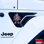 Jeep Fender Vent Decals Pair "Black Gladiator Duck " Fits 2018 - 2026 Wrangler JL & Gladiator - Tiny Wrapz