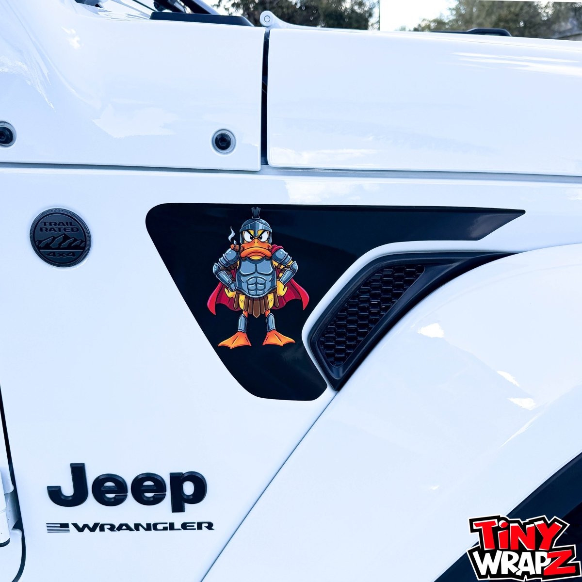 Jeep Fender Vent Decals Pair "Black Gladiator Duck " Fits 2018-2026 Wrangler JL & Gladiator - Tiny Wrapz