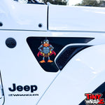 Jeep Fender Vent Decals Pair "Black Gladiator Duck " Fits 2018-2026 Wrangler JL & Gladiator - Tiny Wrapz