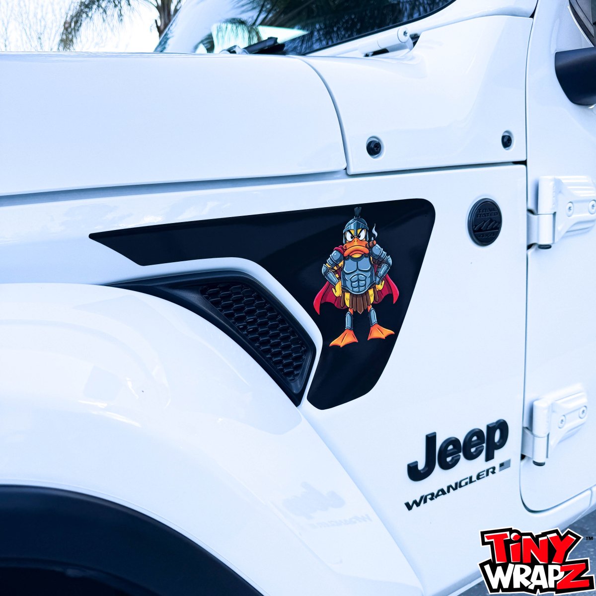Jeep Fender Vent Decals Pair "Black Gladiator Duck " Fits 2018-2026 Wrangler JL & Gladiator - Tiny Wrapz