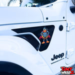 Jeep Fender Vent Decals Pair "Black Gladiator Duck " Fits 2018-2026 Wrangler JL & Gladiator - Tiny Wrapz