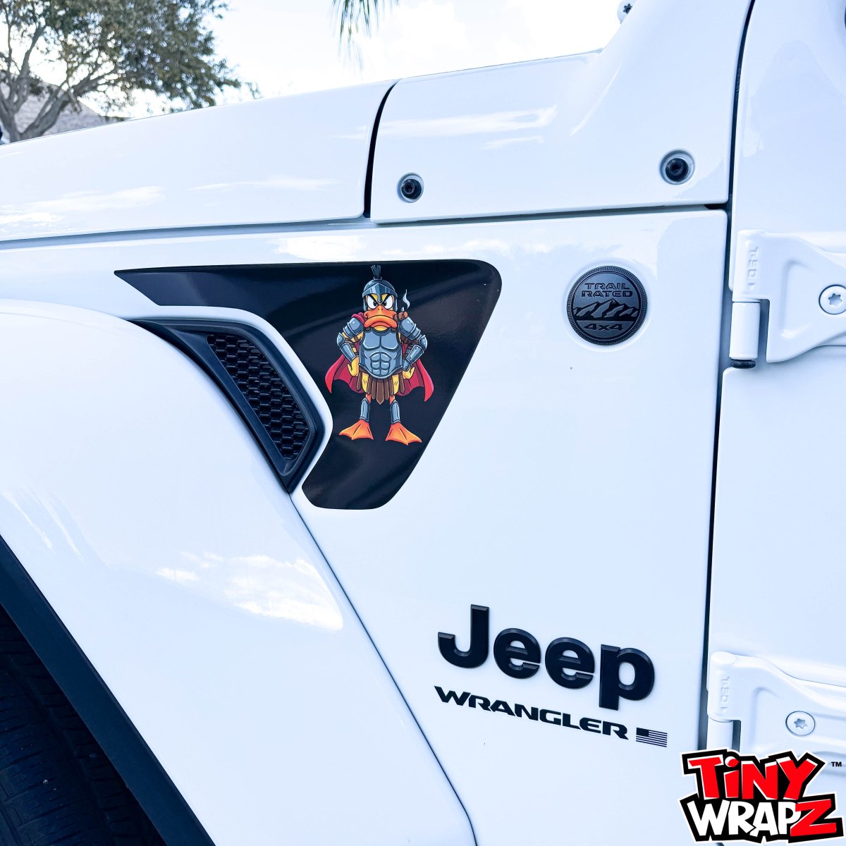 Jeep Fender Vent Decals Pair "Black Gladiator Duck " Fits 2018 - 2026 Wrangler JL & Gladiator - Tiny Wrapz