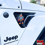 Jeep Fender Vent Decals Pair "Black Gladiator Duck " Fits 2018-2026 Wrangler JL & Gladiator - Tiny Wrapz