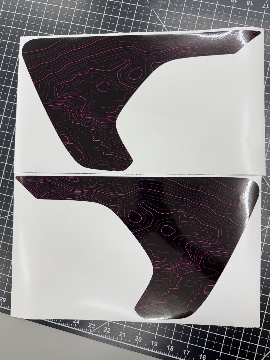 Jeep Fender Vent Decals Pair "Black & Pink Topographic" Fits 2018 - 2026 Wrangler JL & Gladiator - Tiny Wrapz