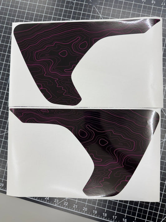 Jeep Fender Vent Decals Pair "Black & Pink Topographic" Fits 2018 - 2026 Wrangler JL & Gladiator - Tiny Wrapz