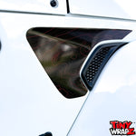 Jeep Fender Vent Decals Pair "Black & Red Topographic" Fits 2018 - 2026 Wrangler JL & Gladiator - Tiny Wrapz