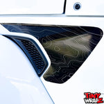 Jeep Fender Vent Decals Pair "Black White Gray Topographic" Fits 2018-2026 Wrangler JL & Gladiator - Tiny Wrapz