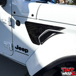Jeep Fender Vent Decals Pair "Black White Gray Topographic" Fits 2018-2026 Wrangler JL & Gladiator - Tiny Wrapz