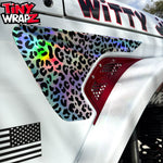 Jeep Fender Vent Decals Pair "Black & White Leopard" Fits 2018 - 2026 Wrangler JL & Gladiator - Tiny Wrapz