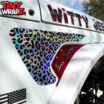 Jeep Fender Vent Decals Pair "Black & White Leopard" Fits 2018 - 2026 Wrangler JL & Gladiator - Tiny Wrapz